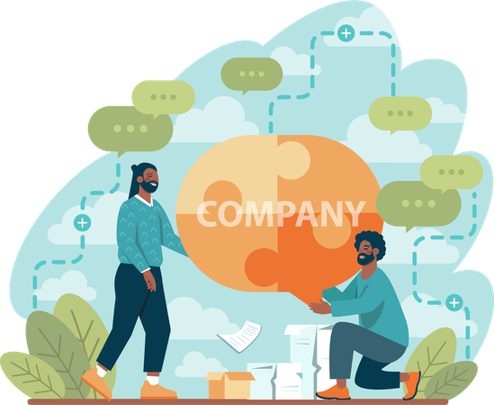 Business People working in company with loyalty  Illustration