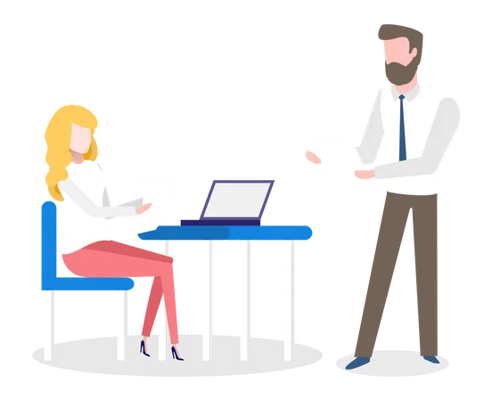 Business people working in office  Illustration