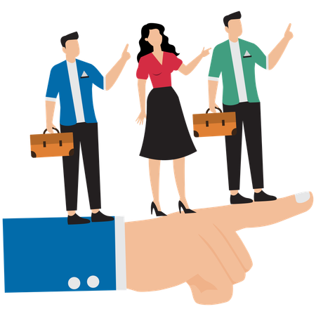 Business people working in same direction  Illustration