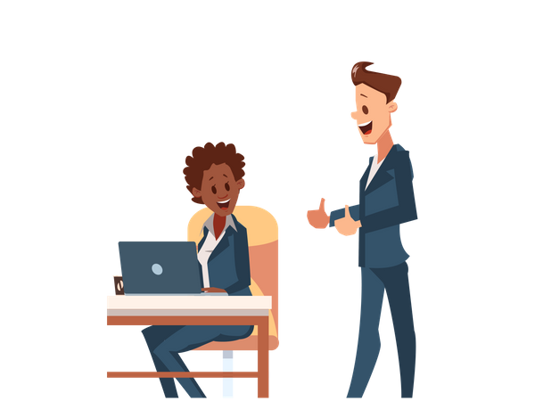 Business people working in the office Illustration