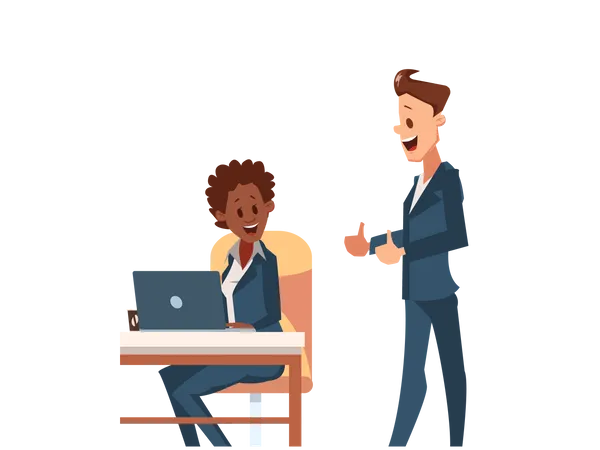 Business people working in the office  Illustration