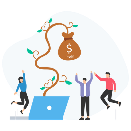 Business people working on affiliate marketing  Illustration