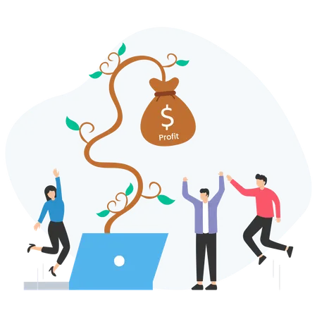 Business people working on affiliate marketing  Illustration