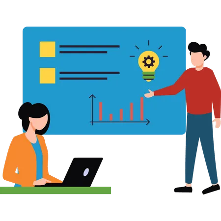 Business people working on analysis chart  Illustration