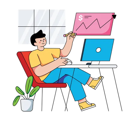 Business people working on analytics  Illustration