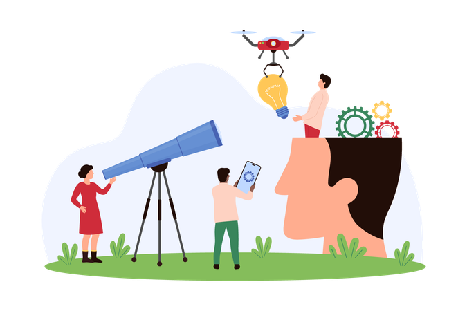 Business people working on business challenge  Illustration
