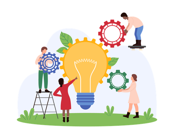 Business people working on business development  Illustration