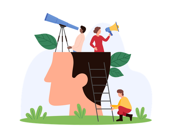 Business people working on business forecast  Illustration