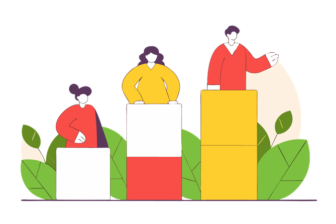 Business people working on business growth  Illustration