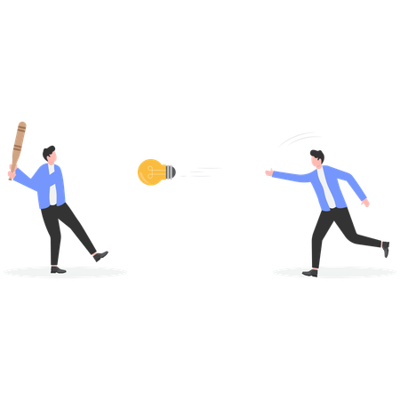 Business people working on business idea  Illustration