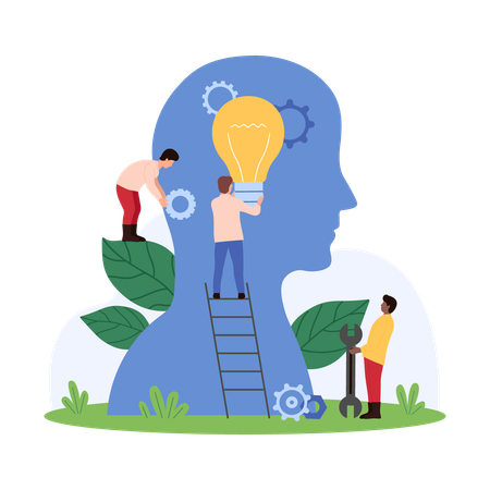 Business people working on business idea  Illustration