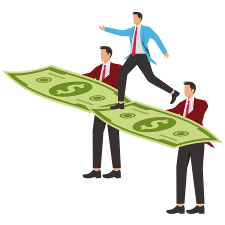 Business people working on business path  Illustration