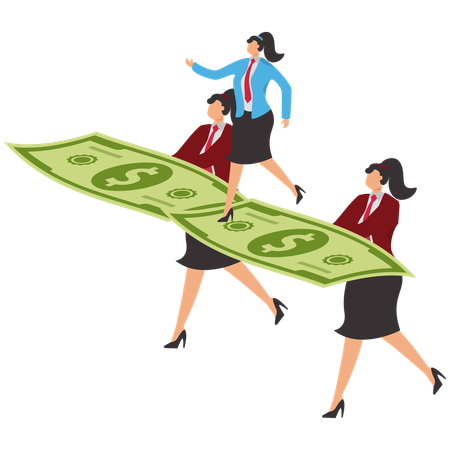 Business people working on business path  Illustration