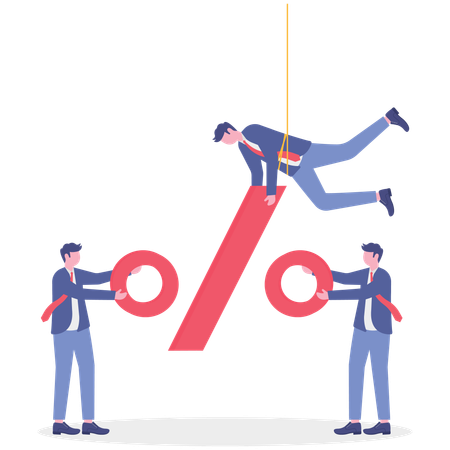 Business people working on business percentage  Illustration