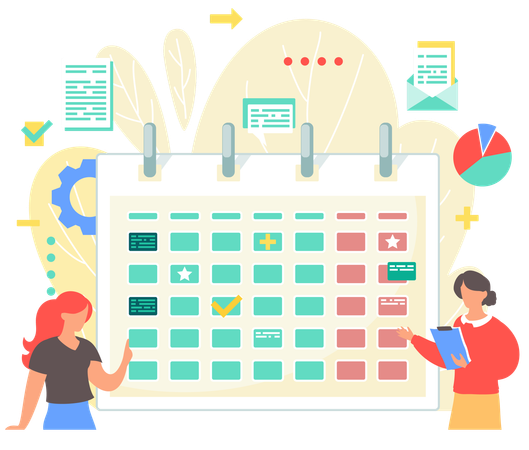 Business people working on business planning  Illustration