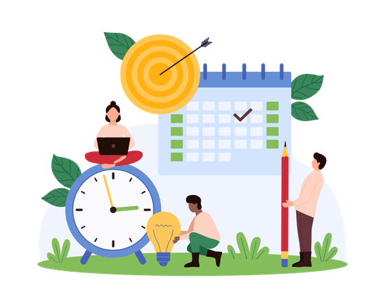Business people working on business planning  Illustration