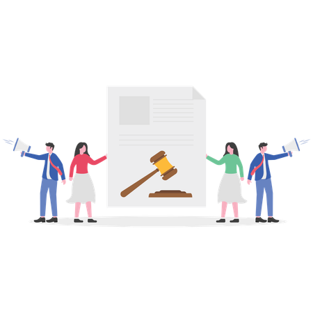 Business people working on business protest  Illustration