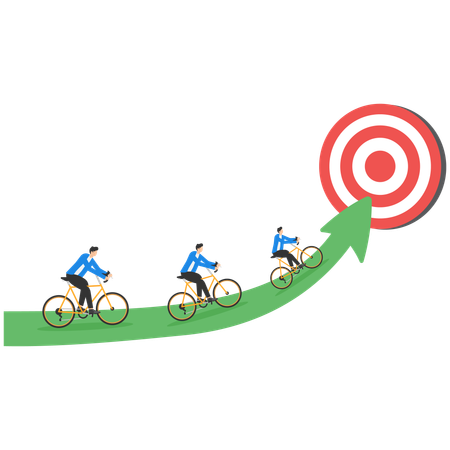 Business people working on business target  Illustration