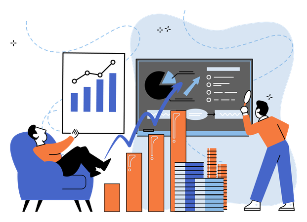 Business people working on capital gain  Illustration