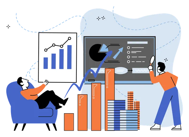 Business people working on capital gain  Illustration