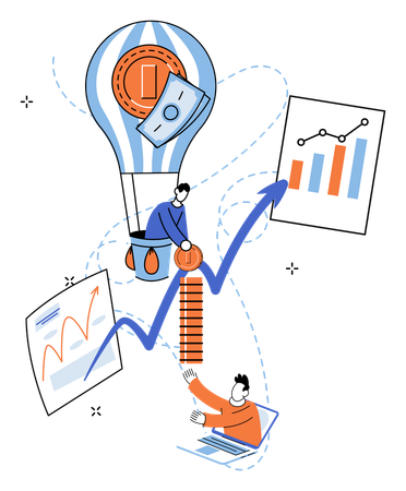 Business people working on capital gain  Illustration