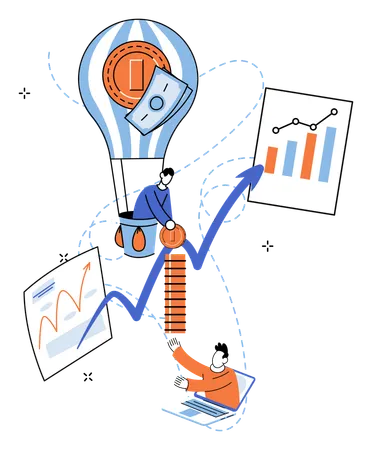 Business people working on capital gain  Illustration