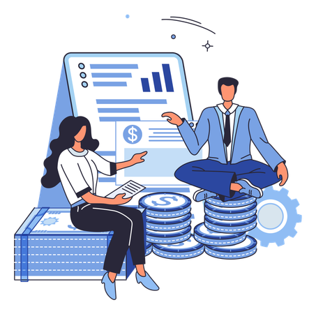 Business people working on capital gain  Illustration