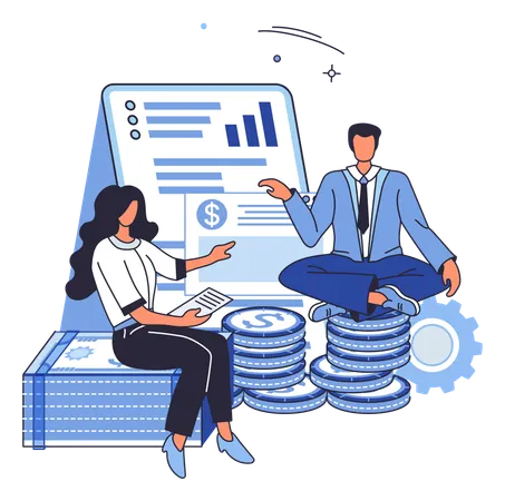 Business people working on capital gain  Illustration