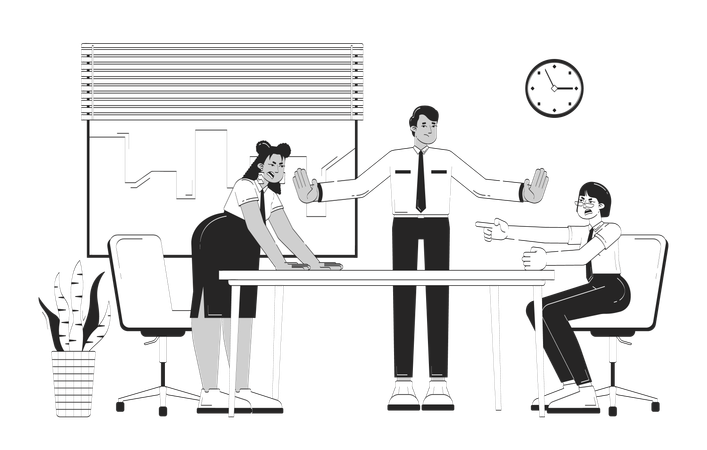 Business people working on Conflict resolution  Illustration