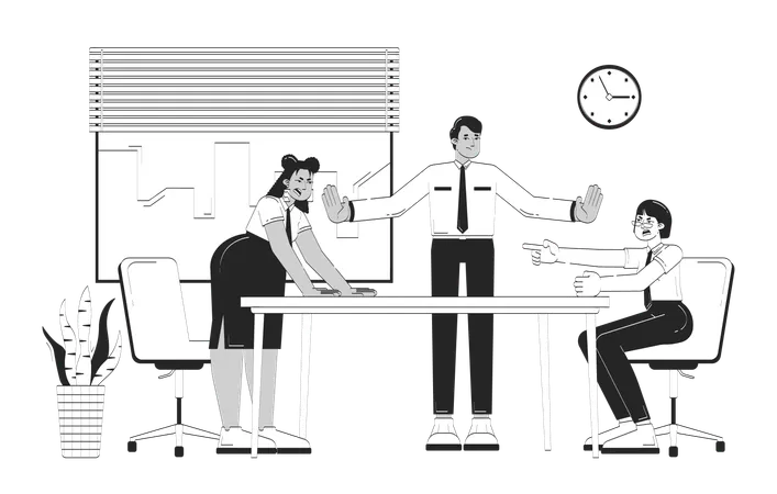 Business people working on Conflict resolution  Illustration