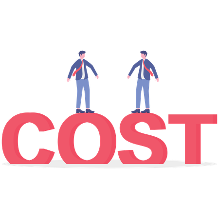 Business people working on cost reduction  Illustration