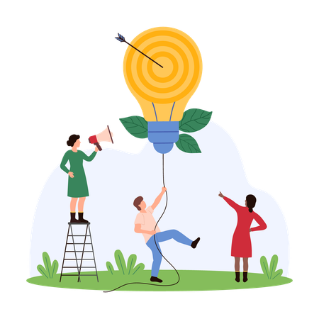 Business people working on creative business idea  Illustration