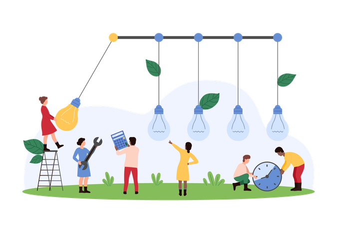 Business people working on creative idea  Illustration