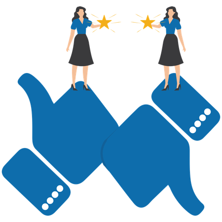 Business people working on customer feedback  Illustration