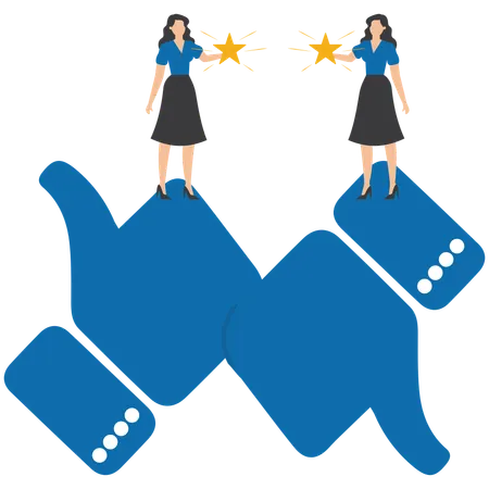 Business people working on customer feedback  Illustration