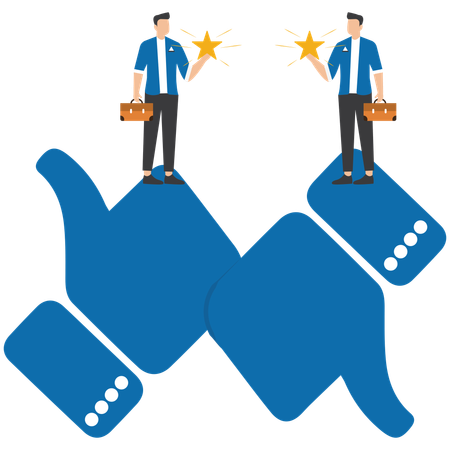 Business people working on customer feedback  Illustration