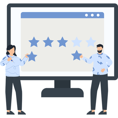 Business people working on customer service  Illustration