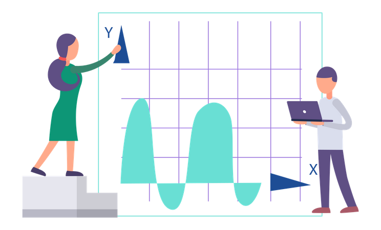 Business people working on data analysis  Illustration