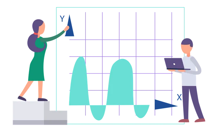 Business people working on data analysis  Illustration