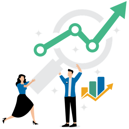 Business people working on data analysis  Illustration