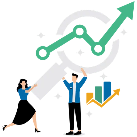 Business people working on data analysis  Illustration