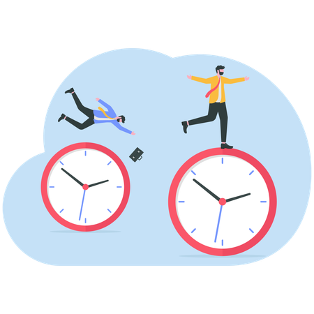 Business people working on business deadline  Illustration