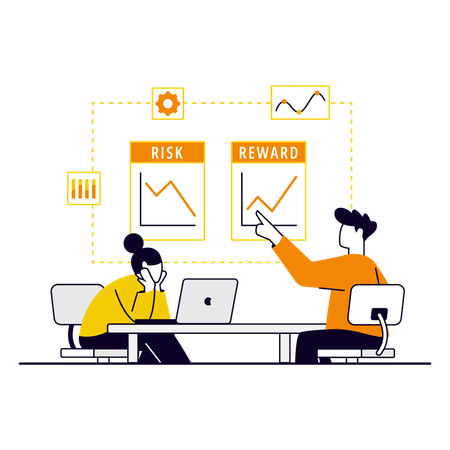 Business people working on decision making  Illustration