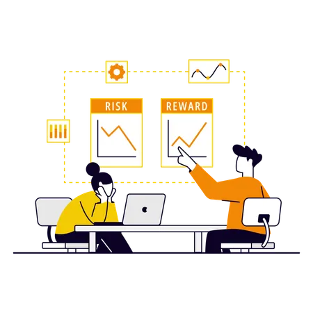 Business people working on decision making  Illustration