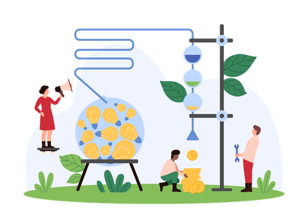 Business people working on Development strategy for smart project  Illustration