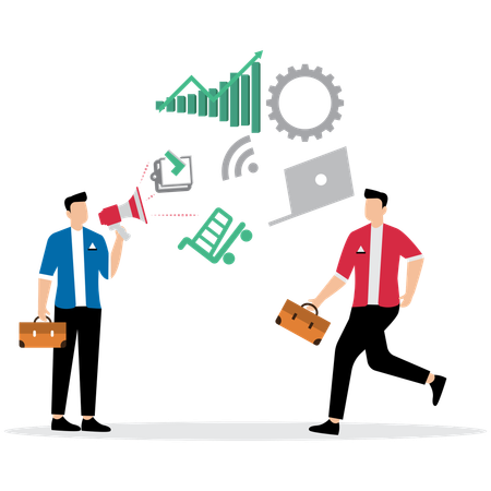 Business people working on Digital Transformation  Illustration