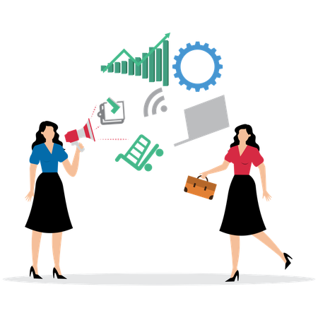 Business people working on Digital Transformation  Illustration
