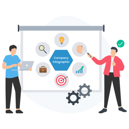 Business people working on finance data  Illustration