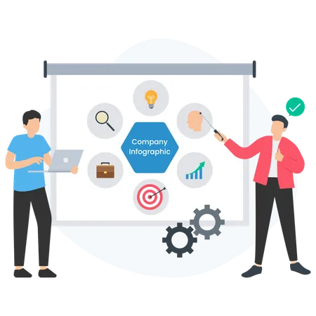 Business people working on finance data  Illustration