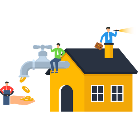 Business people working on financial investment  Illustration